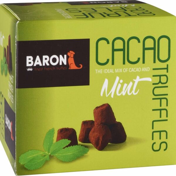 Шоколадные кондитерские изделия Французские трюфели Baron с кристаллами мяты, 150 г