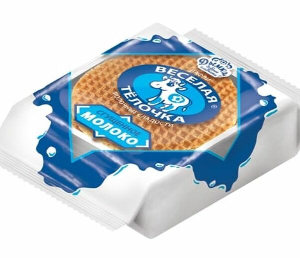 Вафли Веселая телочка сгущеное молоко 150 г