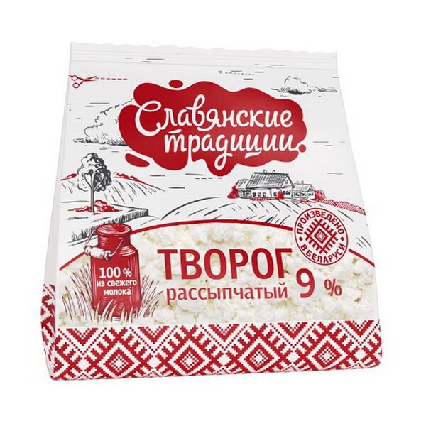 Творог 9% п/пл 0,35кг Славянские традиции