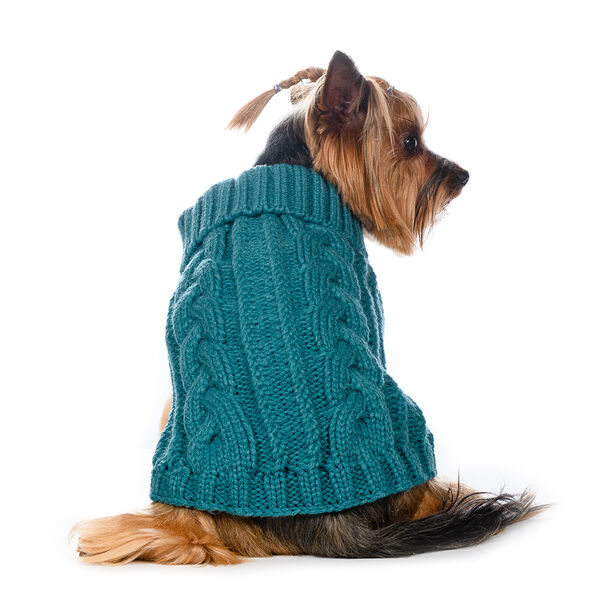 Свитер вязаный для собак 25см S голубой (унисекс)