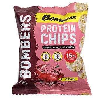 Чипсы протеиновые Bombbar цельнозерновые Краб (без глютена) 50г