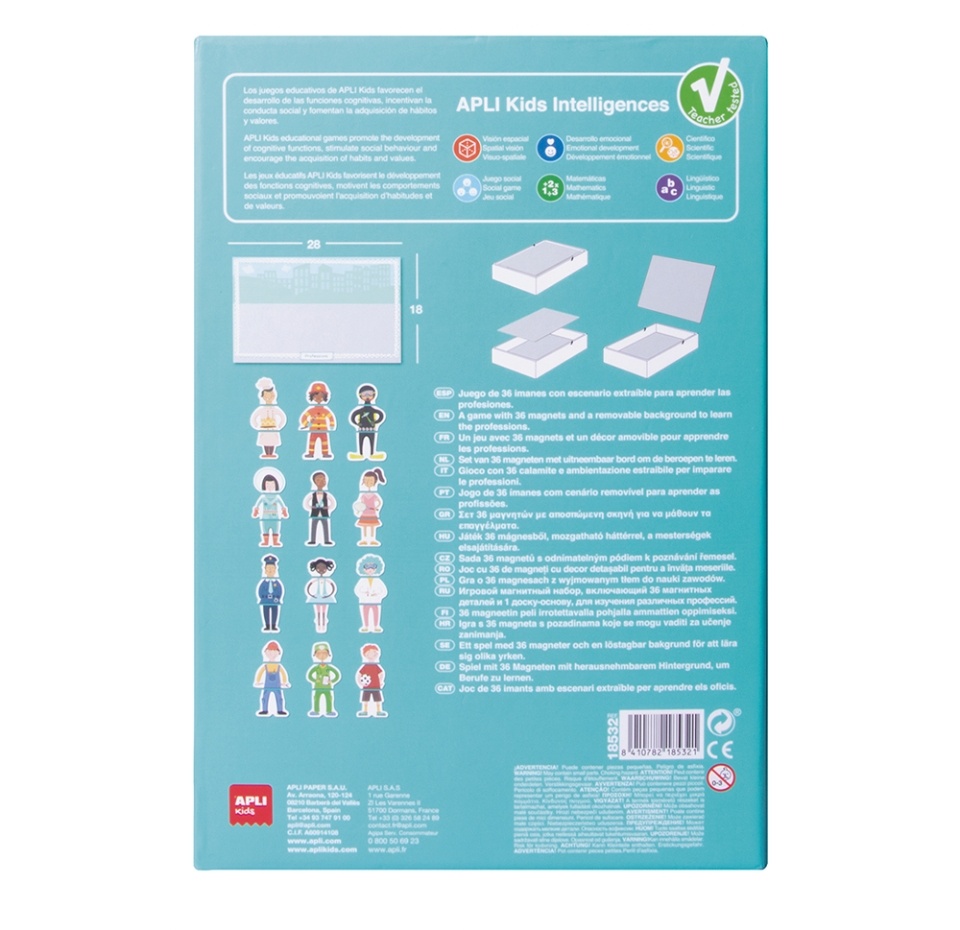 

Игра магнитная «Профессии», Apli Kids, 36 магнитов, 3+, Испания