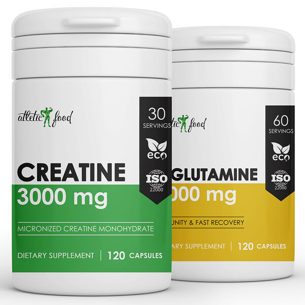 Atletic Food Micronized Creatine 120 шт + L-Glutamine 120 шт капсулы