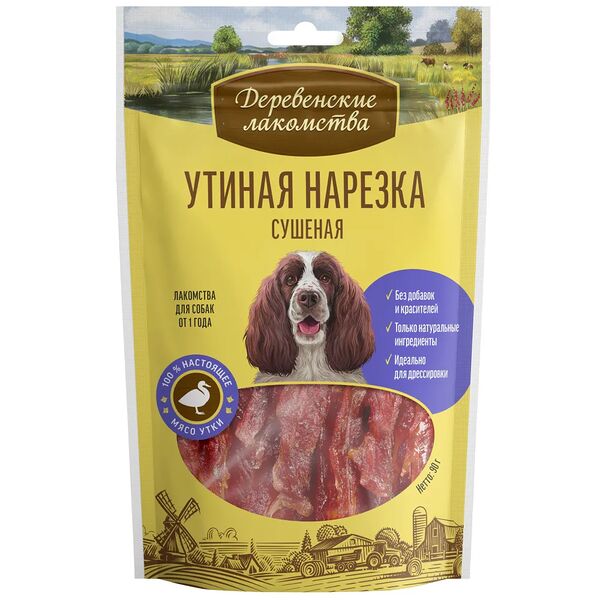 Деревенские лакомства Утиная нарезка, сушеная 90 г