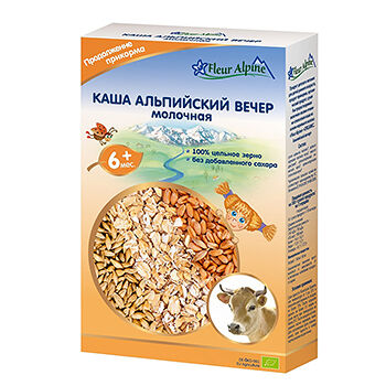 Каша Альпийский вечер молочная с 6 месяцев, Fleur Alpine