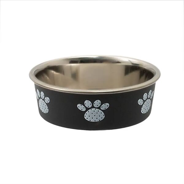 Миска металлическая с лапками тяжелое прорезиненное дно 14см