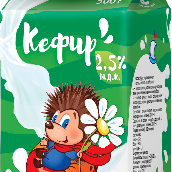 Кефир РАМОЗ 2,5%, без змж, 500г