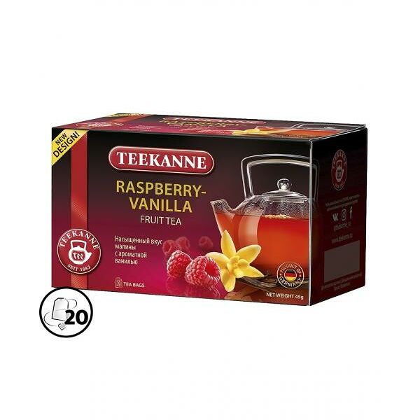 Чайный напиток TEEKANNE Raspberry-Vanilla гибискус, малина, ваниль 20* 2,25г