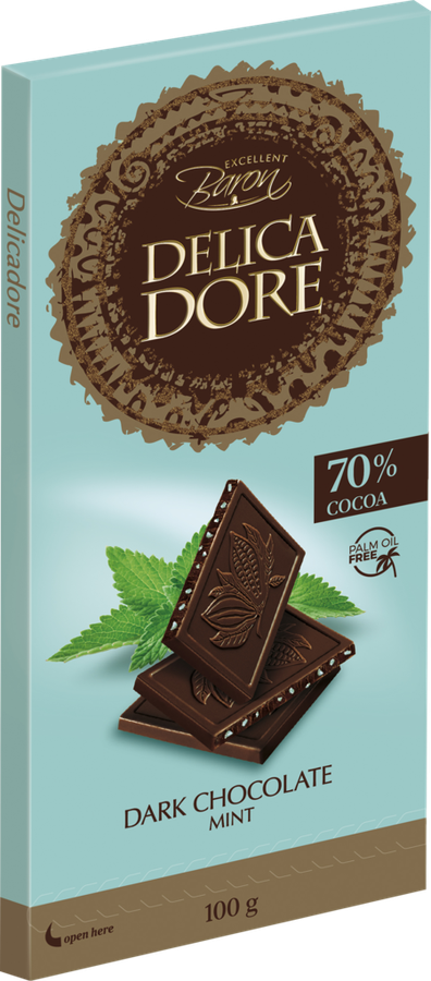 

Шоколад Delicadore 70% какао с мятной крошкой 100 г