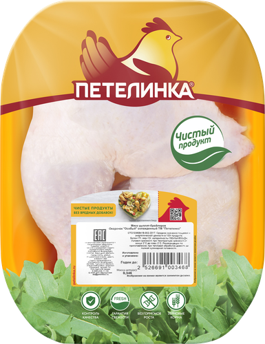 

Окорочок куриный ПЕТЕЛИНКА черкизово Особый охл подложка вес до 800г