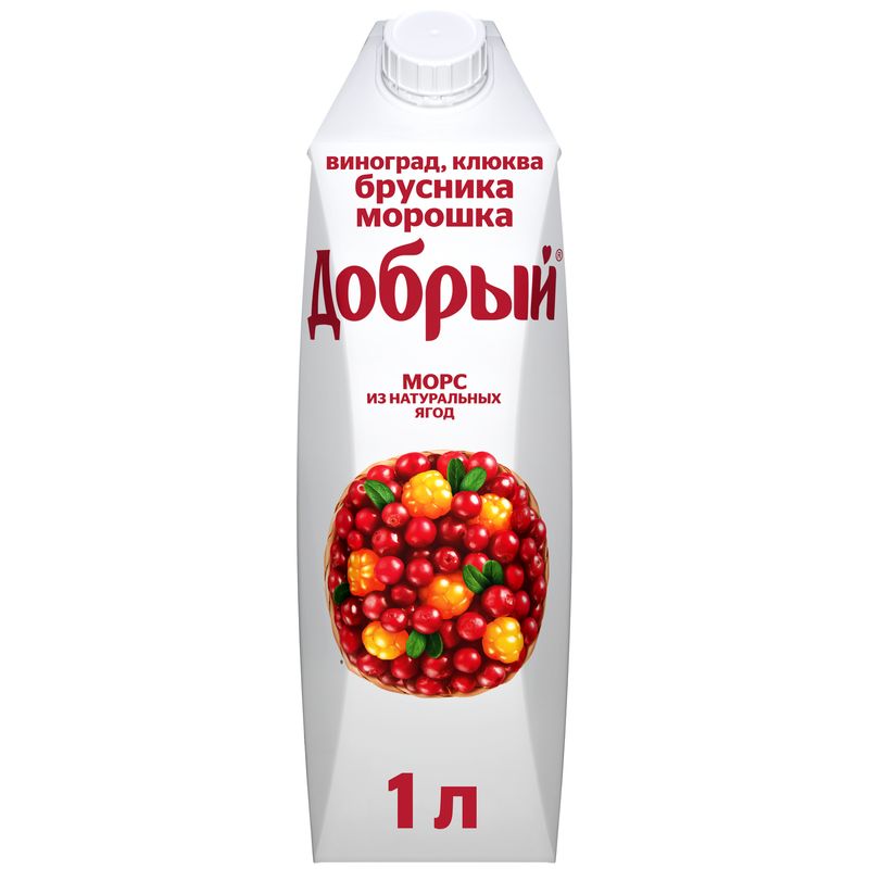 

Морс Добрый Брусника морошка виноград клюква 1 л
