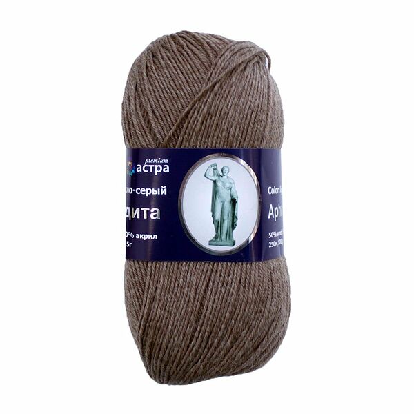 Пряжа Astra Premium 'Афродита' 100гр. 250м (50% шерсть, 50% акрил)(02 светло-серый),шт