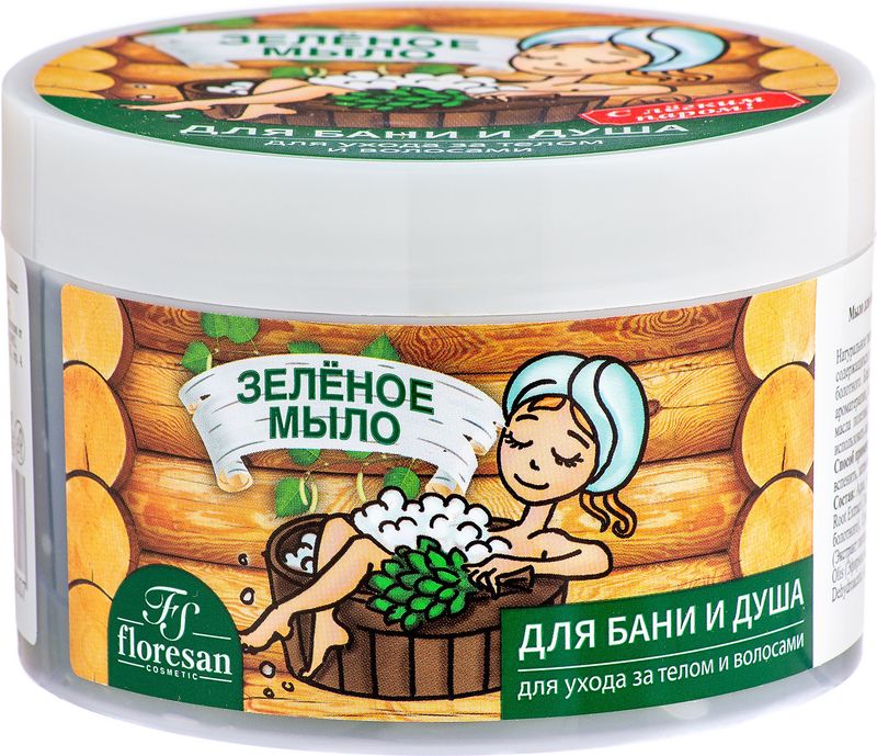 

Мыло Floresan Натуральное Таежное зеленое для бани и душа 450 мл