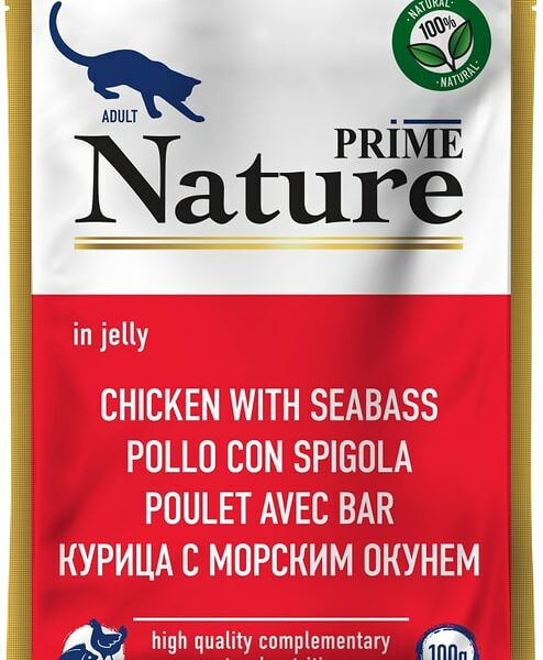 Влажный корм для кошек Prime Nature Курица и морской окунь в желе 100 г