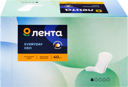 

Прокладки гигиенические Лента Everyday Deo для ежедневного использования 40 шт.