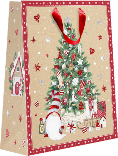 

Пакет подарочный Magic, крафт, с тиснением, 32х26,5х12,5см Арт. KLT-1, в ассортименте