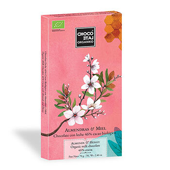 Шоколад молочный Chocolate Organiko с миндалем и медом 46% какао