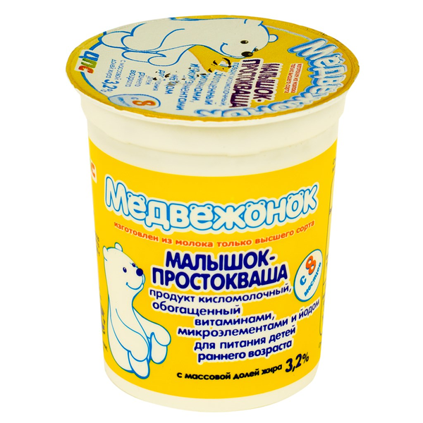 Кисломолочный продукт Медвежонок Малышок-Простокваша с 8 месяцев, 3.2%