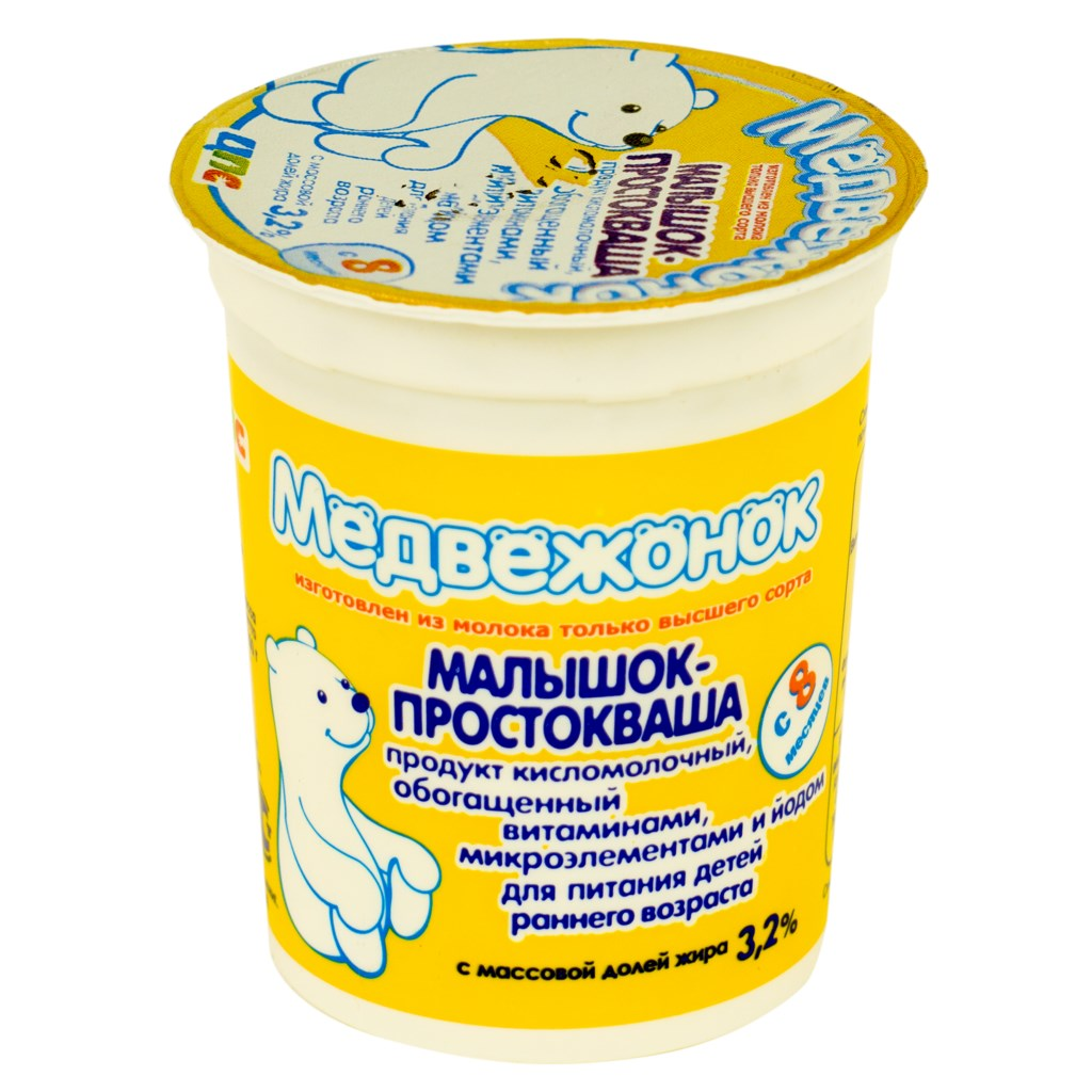 

Кисломолочный продукт Медвежонок Малышок-Простокваша с 8 месяцев, 3.2%, 200 г