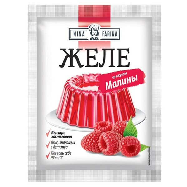Желе быстрого приготовления со вкусом малины 50г