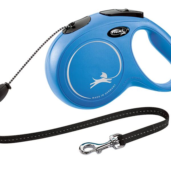 Рулетка Flexi New Classic для собак до 20 кг 8 м трос M Синяя