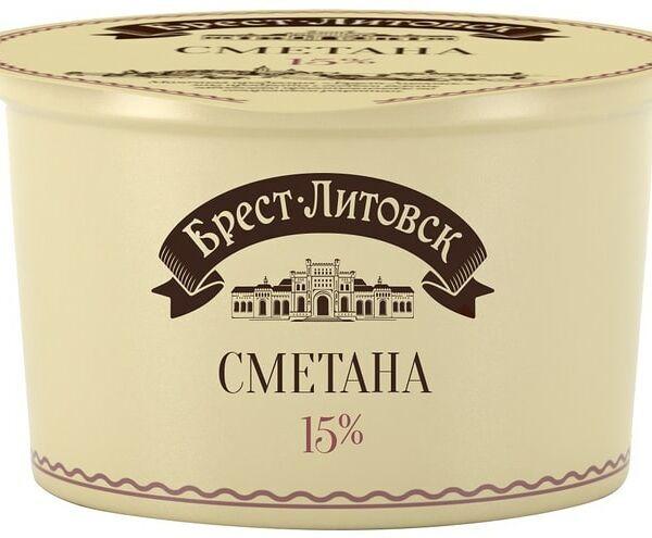 Сметана Брест-Литовск 15% 180г