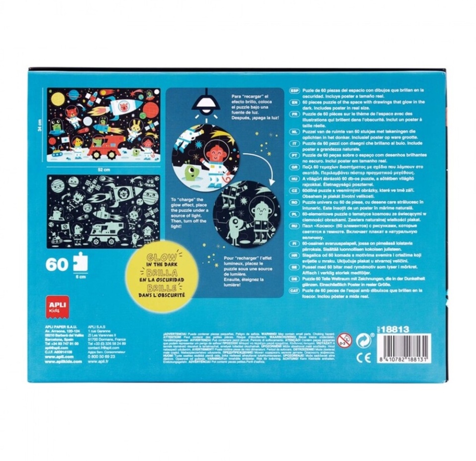 

Пазл Apli kids люминисцентный «Космос» от 3-х лет, Испания