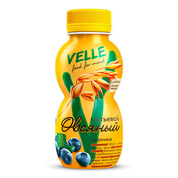 Продукт овсяный питьевой ферментированный Velle Черника
