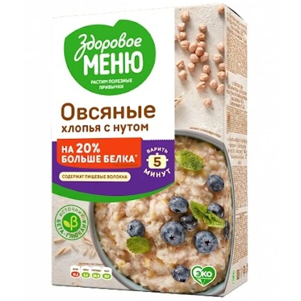 Хлопья овсяные Здоровое меню с нутом