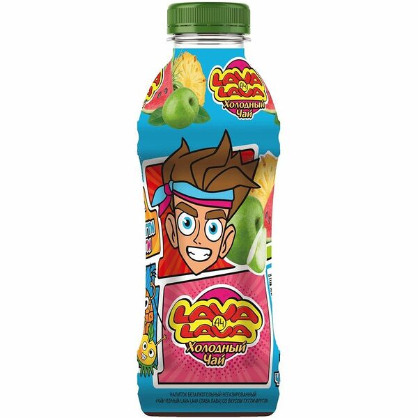 Холодный чай Lava Lava черный Тутти-фрутти 500мл