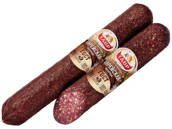 Колбаса Тавр Еврейская деликатесная сырокопченая, вес