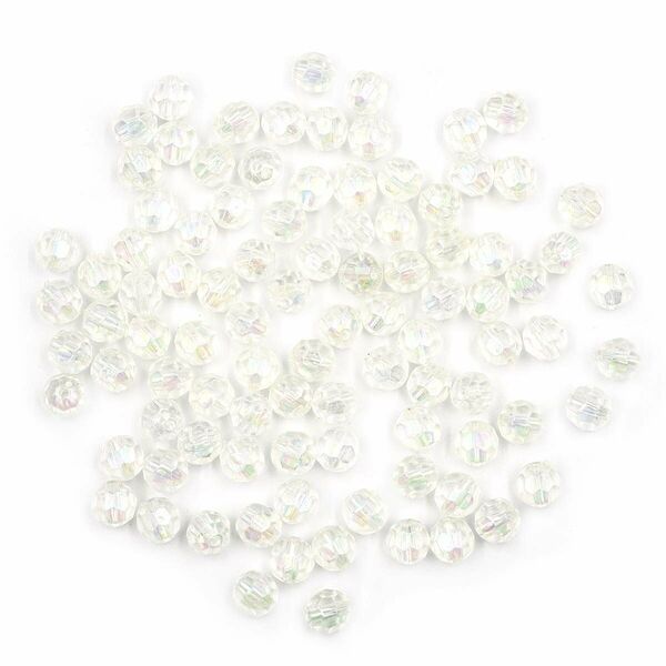 2023 Бусины круглые акрил, 8мм, 25гр, Astra&Craft(1AB прозрачный/голограмма)