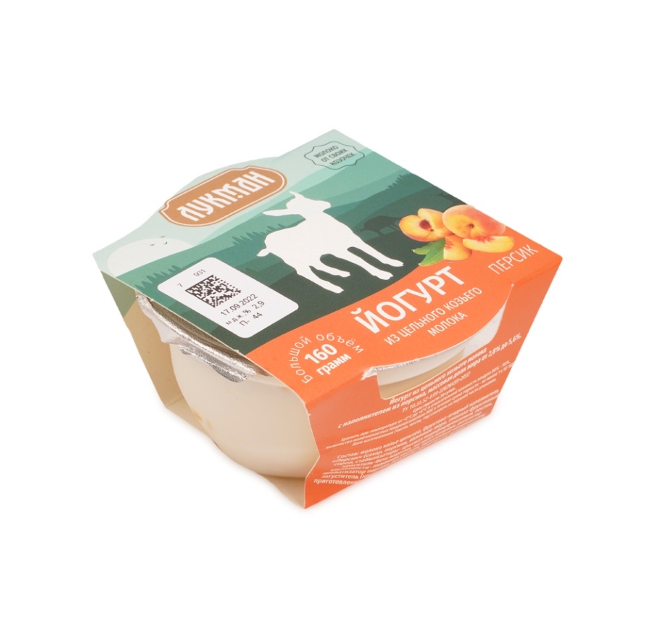 

Йогурт Лукман из козьего молока персик 2.8-5.6% 160 г