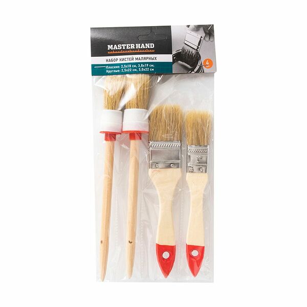 Набор кистей малярных, Master Hand, 4 шт.
