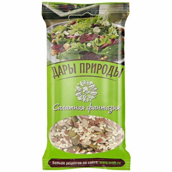 Смесь семян Дары природы Салатная фантазия с кунжутом, 50г