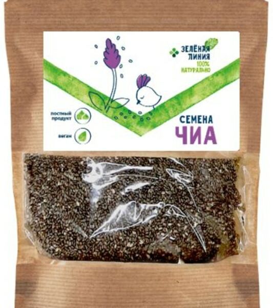 Семена чиа Зеленая линия Черные 200г