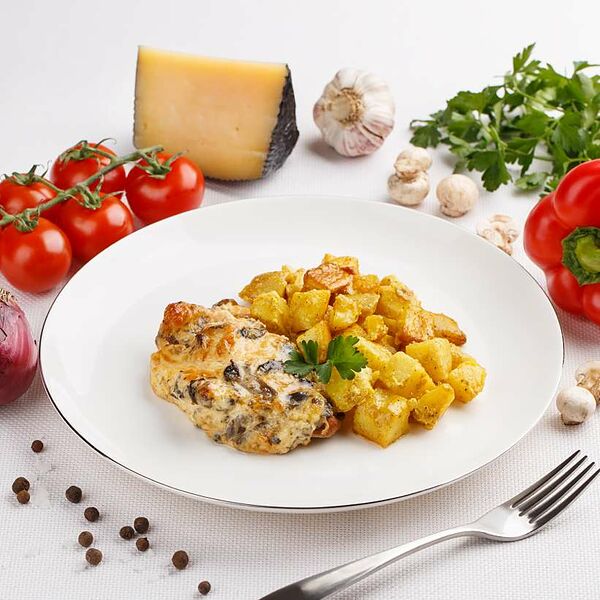 ПалычЛанч Куриное филе под грибным соусом с картофелем карри 210 г