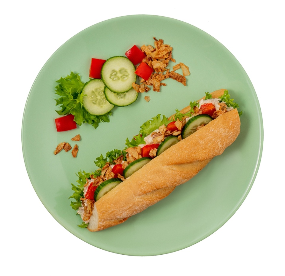 

Багет Уже Готово с тунцом яйцом и хрустящим луком 190 г