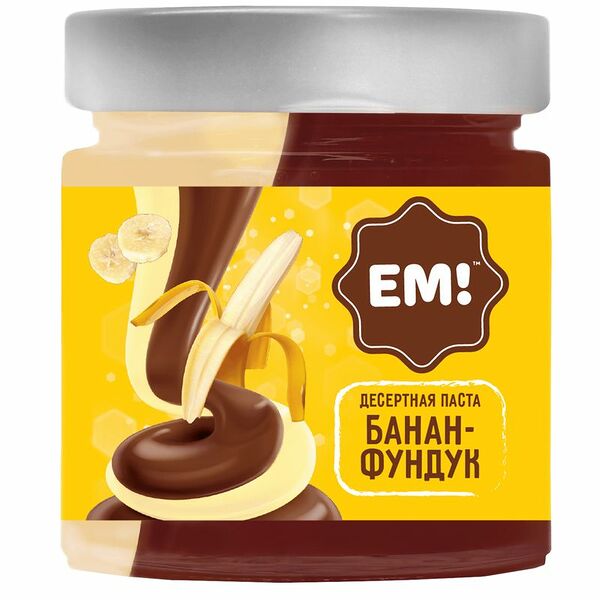 Паста Ем! банан-фундук десертная с добавлением какао, 230г