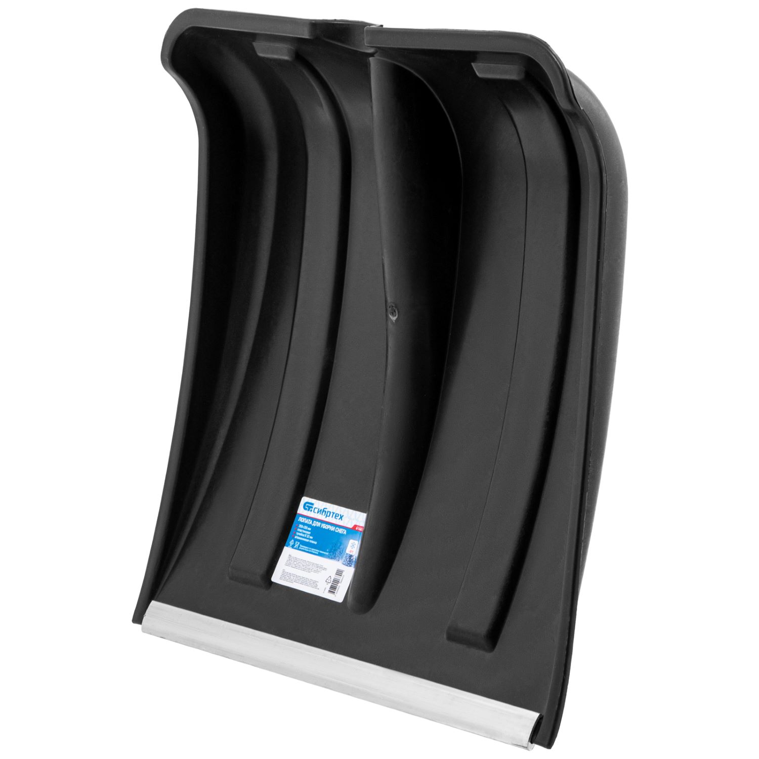 

Лопата для уборки снега Сибртех пластиковая, оцинкованная планка без черенка 35х35 см