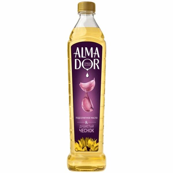 Масло подсолнечное Almador с ароматом чеснока, 750мл