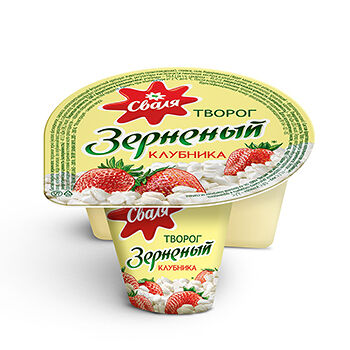Творог зернёный Сваля Клубника 5%