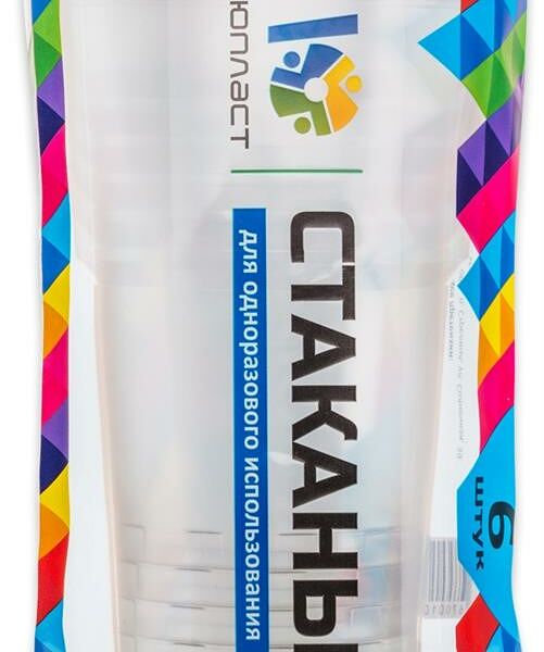 Стакан 500 мл 6 шт прозрачный юпласт