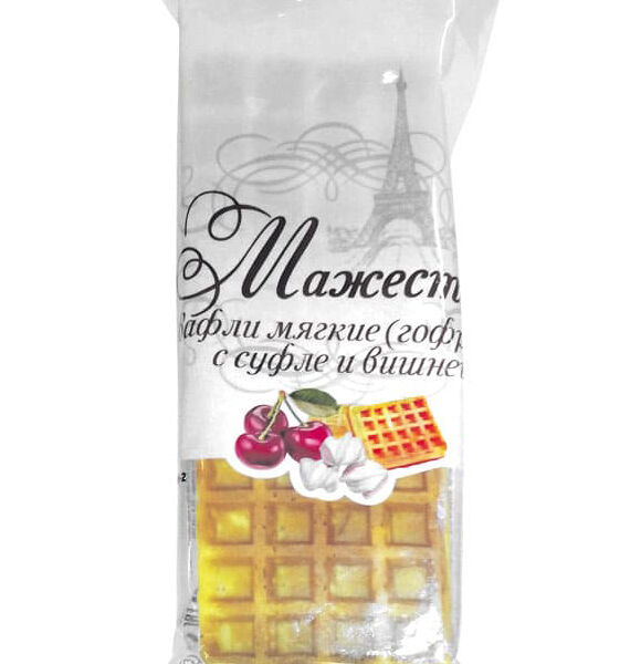Вафли мягкие с суфле и вишней Мажестик 122г