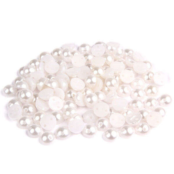 4AR296 Полубусина пришивная 8мм, белоснежный, 15гр/упак, Astra&Craft