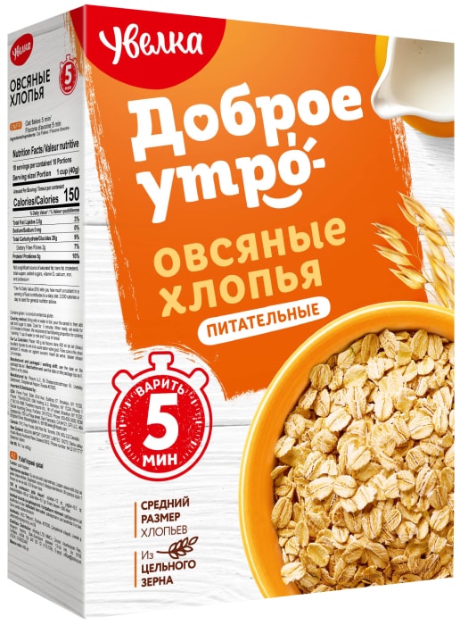 

Хлопья овсяные Увелка Питательные 400 г