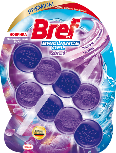 

Блок для унитаза Bref Бреф Brilliance Gel Пленительный бриз 2 x 42 г