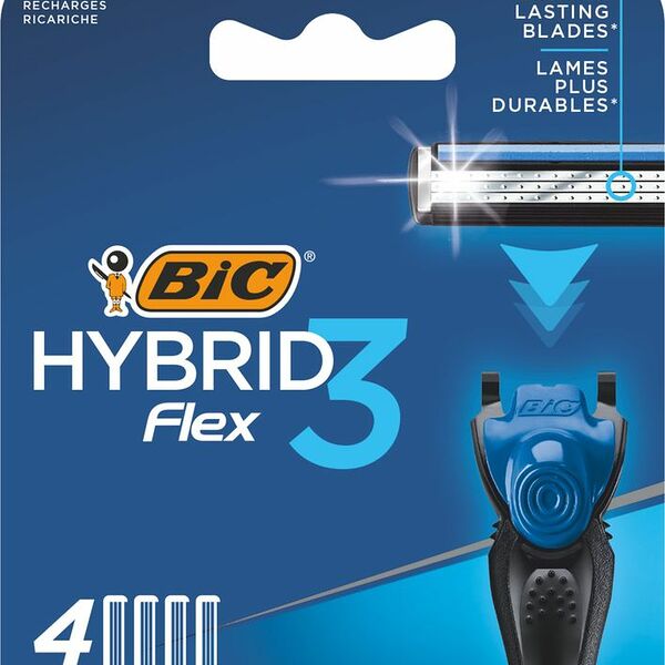 Лезвия сменные Bic Flex3Hybrid для бритв, 4шт