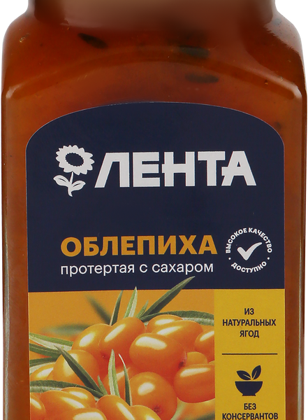 Облепиха протертая Лента с сахаром