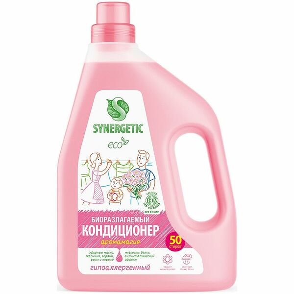 Кондиционер-ополаскиватель для белья Synergetic Аромамагия биоразлагаемый, 1.5л